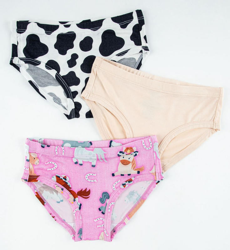 KicKee Pants Bamboo Girls Single Underwear - Apricot Chickens – Baby Riddle