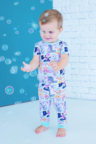 Short Sleeve Pajama Set - Zoe (Animals and Bubblegum) Baby & Toddler Sleepwear