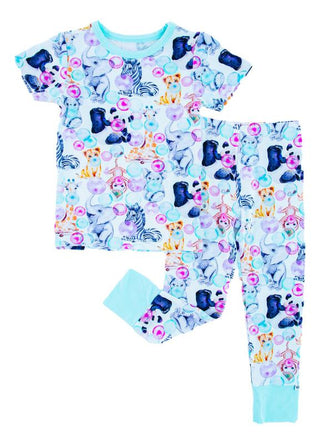 Short Sleeve Pajama Set - Zoe (Animals and Bubblegum) Baby & Toddler Sleepwear