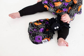 Bamboo Spider Plush Lovey Blanket - Gomez (Spider Webs on Graffiti) Glow-in-the-Dark Swaddling & Receiving Blankets