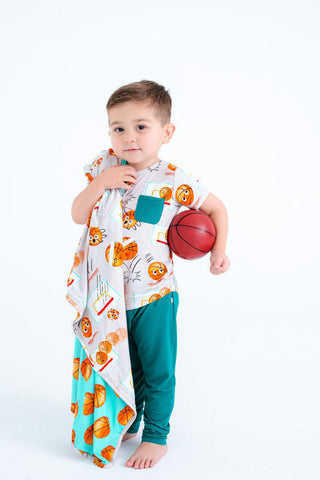 Toddler Blanket - Drew (Basketball Faces) Swaddling & Receiving Blankets