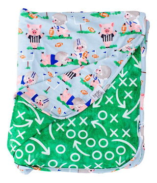 Toddler Blanket - Nate (Football Pigs) Swaddling & Receiving Blankets