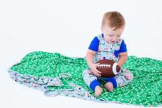 Toddler Blanket - Nate (Football Pigs) Swaddling & Receiving Blankets