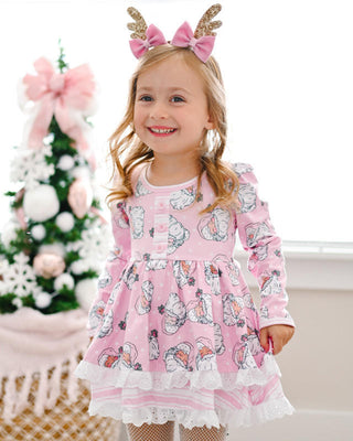 Girl's Hey, Santa! Skirted Bubble Romper - PRE-ORDER Baby One-Pieces