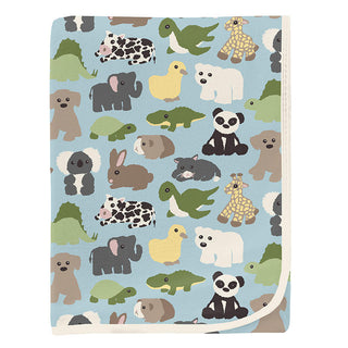 Baby Boys Print Bamboo Swaddling Blanket - Spring Sky Too Many Stuffies Swaddling Blankets