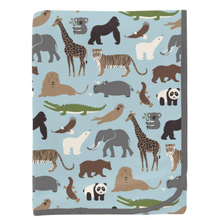 Baby Boys Print Bamboo Swaddling Blanket - Spring Sky Zoo Swaddling Blankets