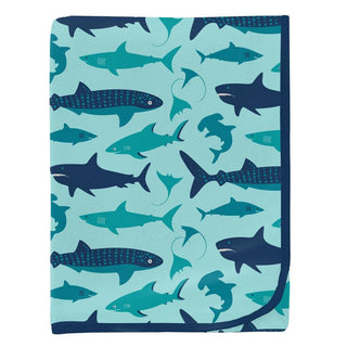 Baby Boys Print Bamboo Swaddling Blanket - Summer Sky Shark Week Swaddling Blankets