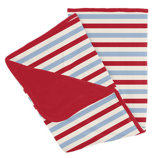 Baby Boys Print Bamboo Stroller Blanket - Anniversary Balloon Stripe Swaddling & Receiving Blankets