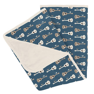 Baby Boys Print Bamboo Stroller Blanket - Deep Sea Guitar Birds Swaddling & Receiving Blankets