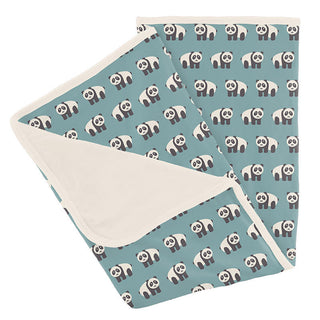 Baby Boys Print Bamboo Stroller Blanket - Jade Panda Swaddling & Receiving Blankets