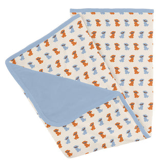 Baby Boys Print Bamboo Stroller Blanket - Natural Beach Pup Swaddling & Receiving Blankets