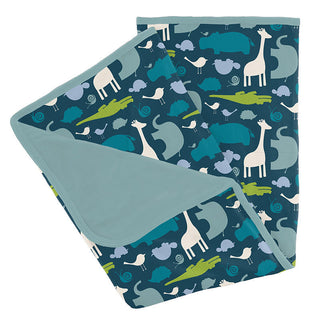 Baby Boys Print Stroller Blanket - Peacock Multi-Animal Swaddling & Receiving Blankets