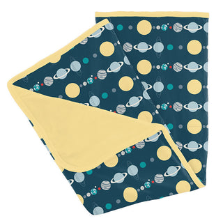 Baby Boys Print Bamboo Stroller Blanket - Peacock Planets Swaddling & Receiving Blankets