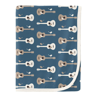 Baby Boys Print Bamboo Swaddling Blanket - Deep Sea Guitar Birds Swaddling Blankets