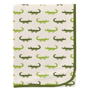 Baby Boys Print Bamboo Swaddling Blanket - Natural Crocodile Swaddling Blankets