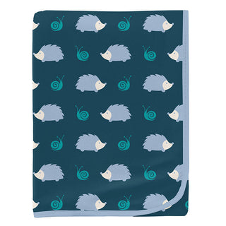 Baby Boys Print Bamboo Swaddling Blanket - Peacock Hedgehog Swaddling Blankets