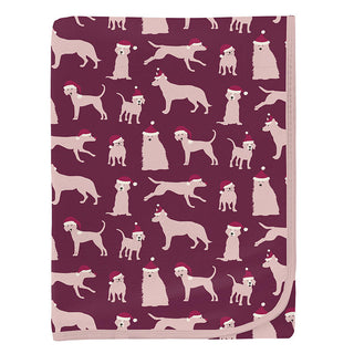 Baby Girls Print Bamboo Swaddling Blanket - Melody Santa Dogs Swaddling Blankets