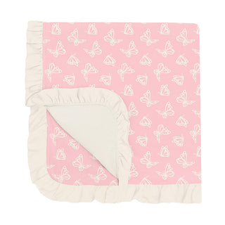 Baby Girls Print Ruffle Stroller Blanket - Lotus Butterfly Swaddling & Receiving Blankets