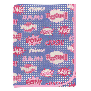 Baby Girls Print Bamboo Swaddling Blanket - Forget Me Not Comic Onomatopoeia Swaddling Blankets