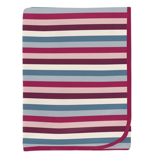 Baby Girls Print Bamboo Swaddling Blanket - Jingle Bell Stripe Swaddling Blankets