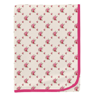 Baby Girls Print Bamboo Swaddling Blanket - Natural Rose Trellis Swaddling Blankets