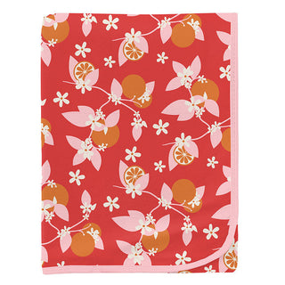 Baby Girls Print Bamboo Swaddling Blanket - Poppy Orange Blossom Swaddling Blankets