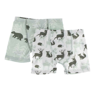 Boxer Briefs Set - Aloe Bears and Treeline and Natural Forest Animals Toddler Underwear