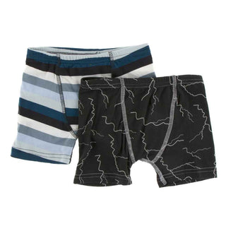 Boxer Briefs Set - Meteorology Stripe and Zebra Lightning Toddler Underwear