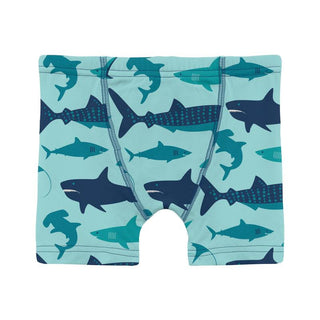 Boy's Print Bamboo Boxer Brief - Summer Sky Shark Week Toddler Underwear