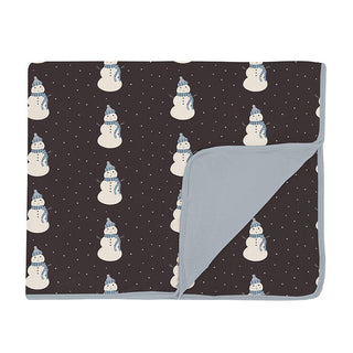 Boy's Print Bamboo Toddler Blanket - Midnight Snowman Swaddling & Receiving Blankets