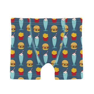 Boy's Print Bamboo Boxer Brief - Deep Sea Cheeseburger Toddler Underwear