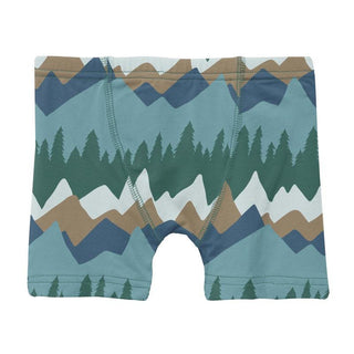 Boy's Print Boxer Briefs Set - Ivy Lattice & Glacier Mountains Toddler Underwear