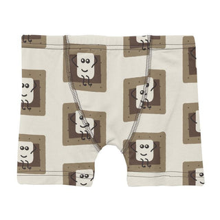 Boy's Print Boxer Briefs (Set of 3) - Natural S'mores, Heather Mist & Midnight Constellations Toddler Underwear