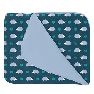 Boy's Print Bamboo Fluffle Toddler Blanket - Peacock Hedgehog Swaddling & Receiving Blankets