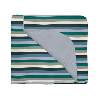 Boy's Print Bamboo Fluffle Toddler Blanket - Snowy Stripe Swaddling & Receiving Blankets