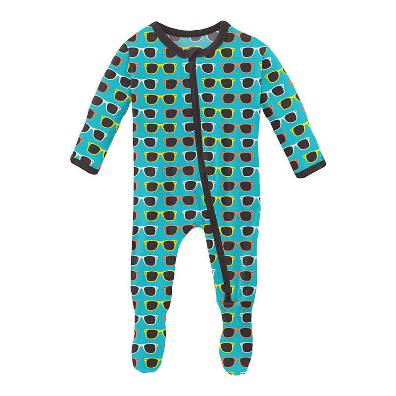 Kickee Pants Footie with 2-Way Zipper - Confetti Sunglasses – Baby Riddle
