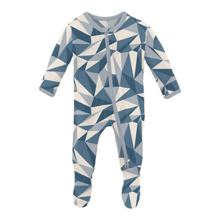 Boy's Print Bamboo Footie with 2-Way Zipper - Winter Ice Baby & Toddler Sleepwear