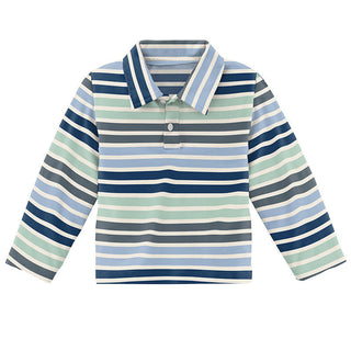 Boy's Print Long Sleeve Polo Shirt - Fairground Stripe Baby & Toddler Tops