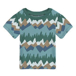 Boy's Print Short Sleeve Easy Fit Crew Neck Tee Shirt - Glacier Mountains Baby & Toddler Tops