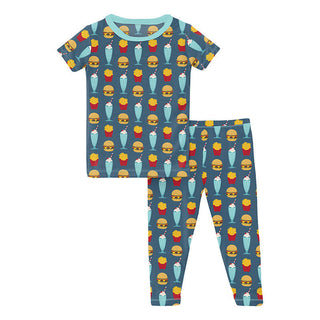 Boy's Print Bamboo Short Sleeve Pajama Set - Deep Sea Cheeseburger Baby & Toddler Sleepwear