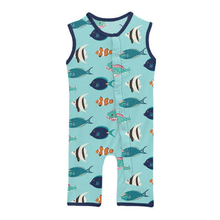 Boy's Print Tank Romper - Tropical Fish Baby One-Pieces