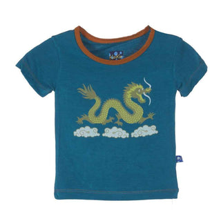 Boys Short Sleeve Piece Print Tee, Cloud Dragon Baby & Toddler Tops