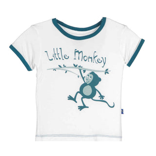 Boys Short Sleeve Piece Print Tee, Natural Little Monkey Baby & Toddler Tops