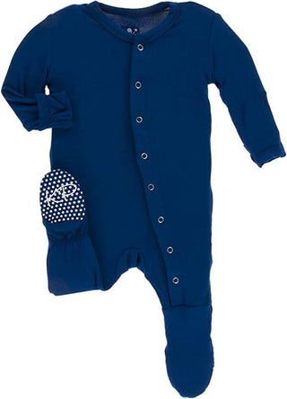 Boy's Solid Bamboo Footie with Snaps - Navy Baby & Toddler Sleepwear