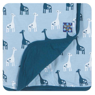 Boys Stroller Blanket- Pond Giraffe Swaddling & Receiving Blankets