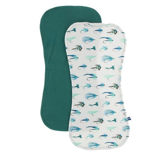 Burp Cloth Set - Cedar & Natural Fishing Flies Burp Cloths