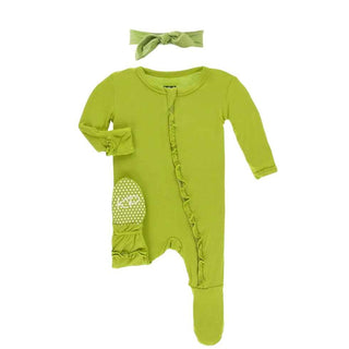 Classic Ruffle Footie & Bow Headband Gift Set - Meadow Baby & Toddler Sleepwear