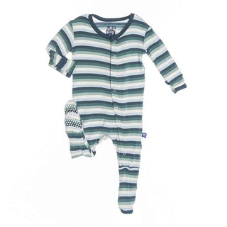 Footie - Boy Dino Stripe Baby & Toddler Sleepwear