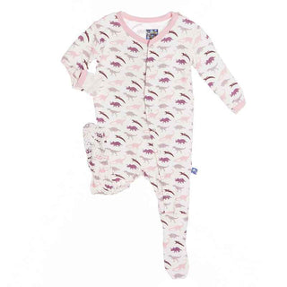 Footie - Girl Dino Print Baby & Toddler Sleepwear