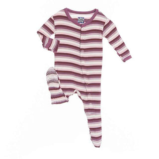 Footie - Girl Dino Stripe Baby & Toddler Sleepwear